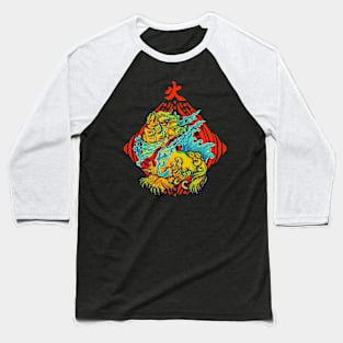 Fire Heart Baseball T-Shirt